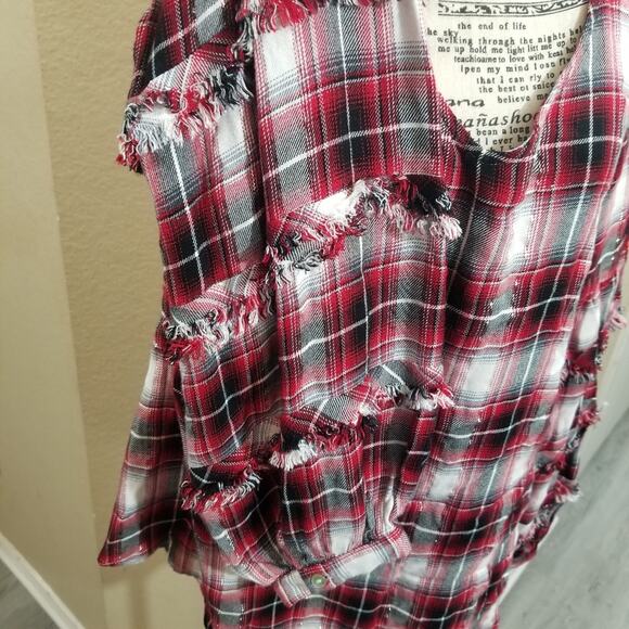 Jane and Delancey‎ plaid blouse sz medium - Picture 6 of 8